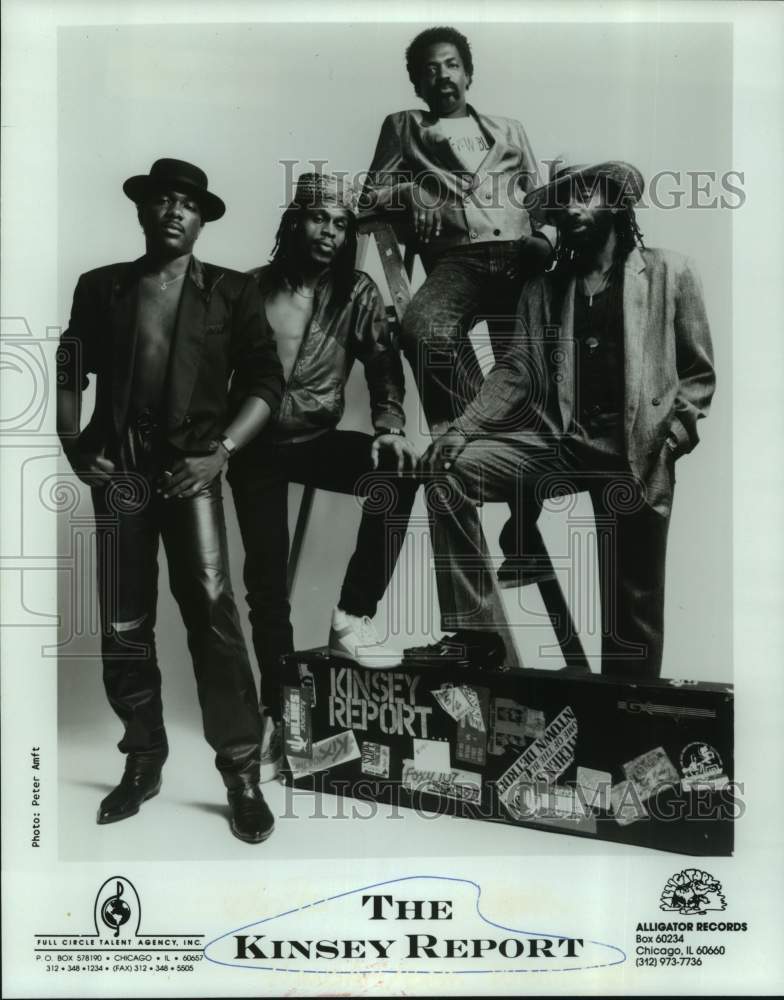 1989 Press Photo Four members of the band The Kinsey Report - nop46495-Historic Images