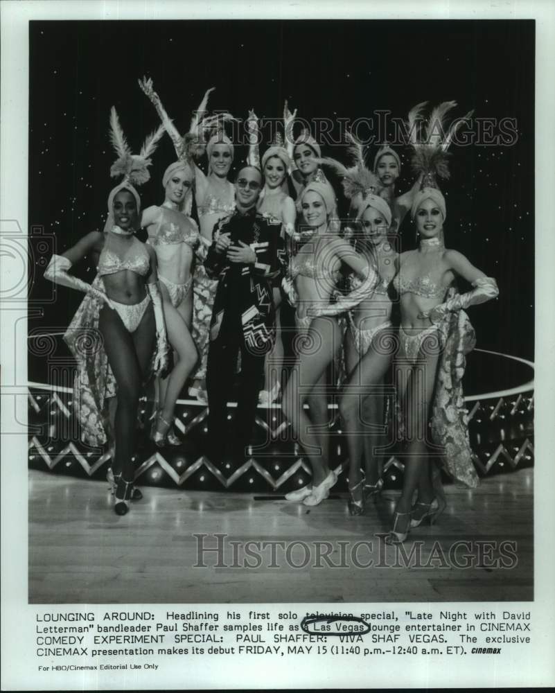 1987 Press Photo Paul Shaffer as Las Vegas entertainer in Cinemax Comedy Special-Historic Images