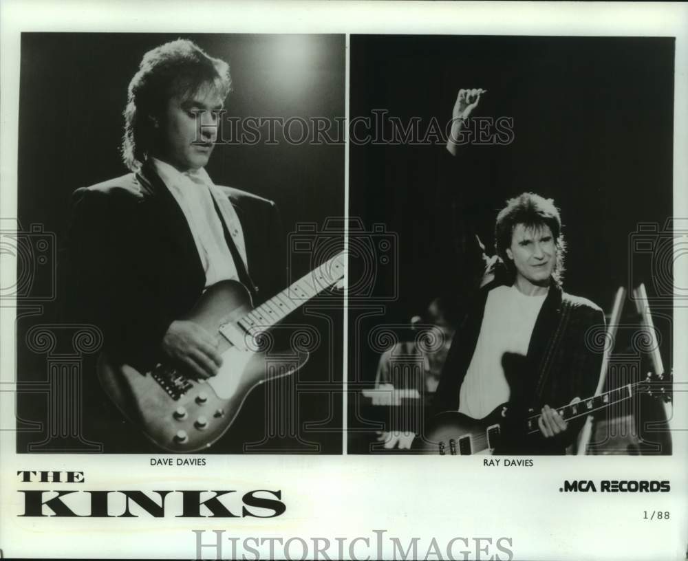 1988 Press Photo Dave Davies and Ray Davies of The Kinds band - nop47049-Historic Images