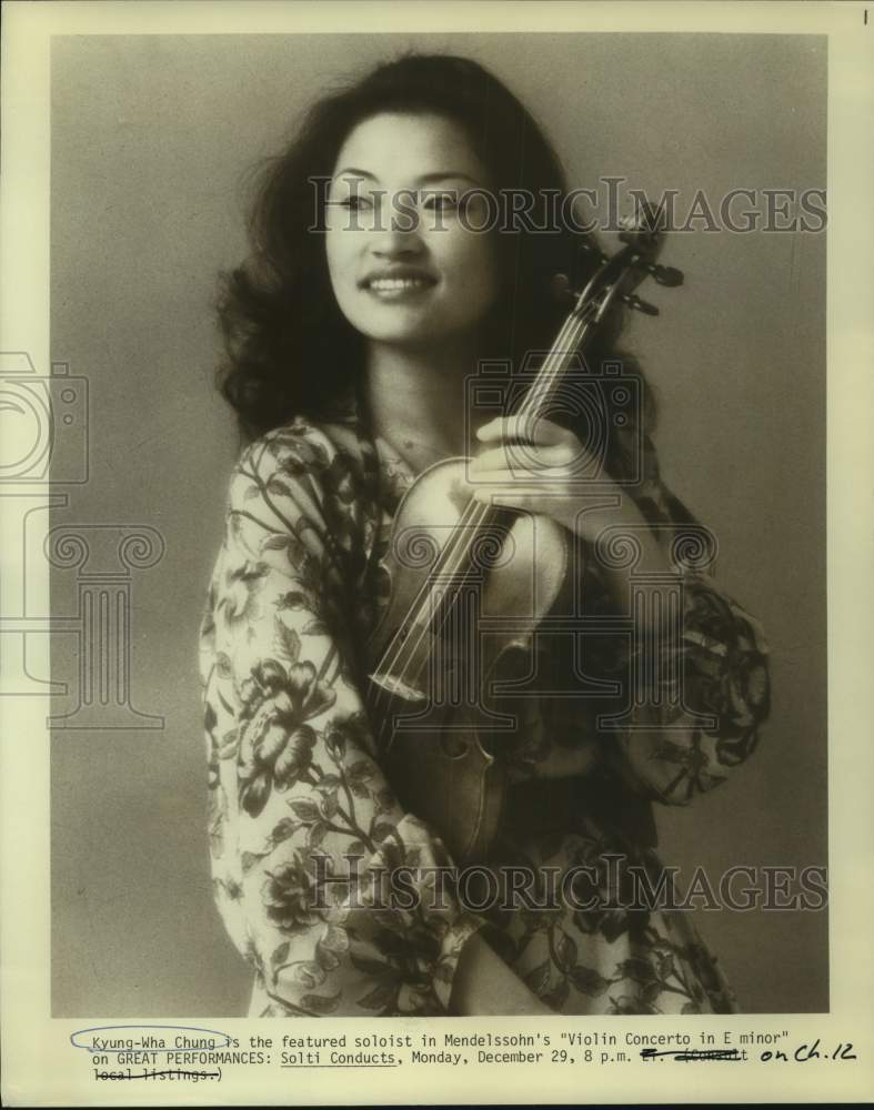 1980 Press Photo Kyung-Wha Chung, Musician on &quot;Solti Conducts&quot; - nop47450-Historic Images