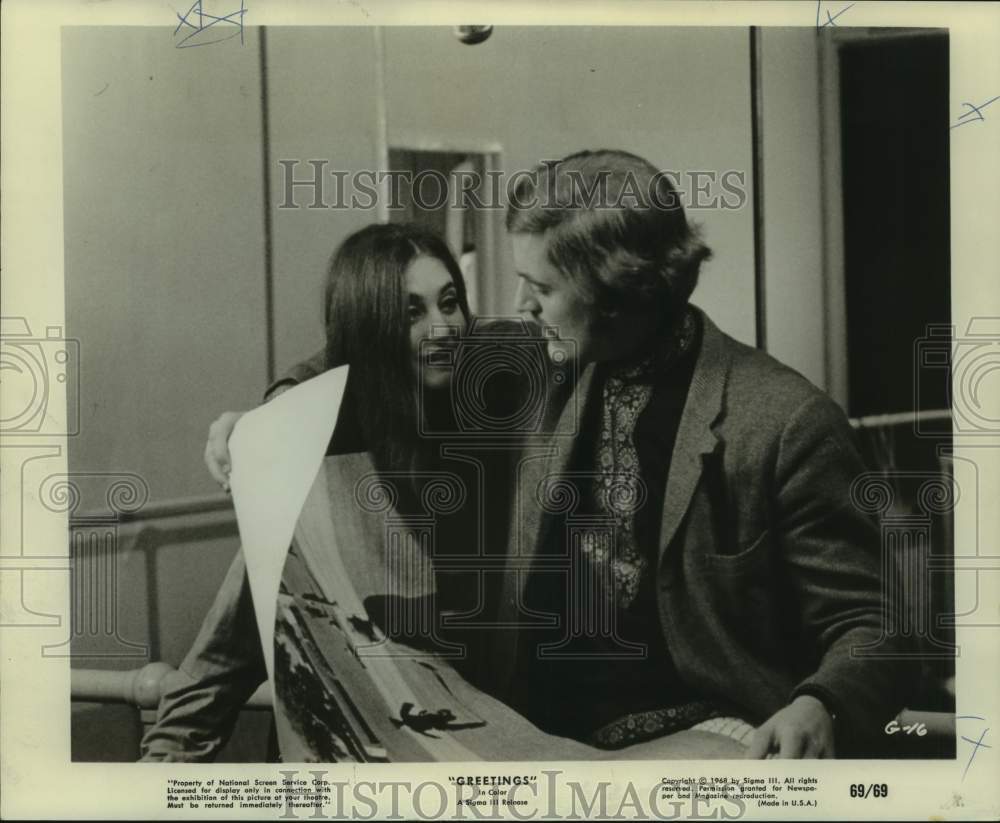 1968 Press Photo Megan McCormick and Gerritt Graham, &quot;Greetings&quot; co-actors - Historic Images