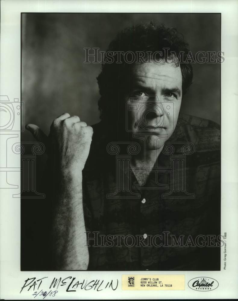 1988 Press Photo Pat McLaughlin, Singer, Entertainer - nop47924-Historic Images