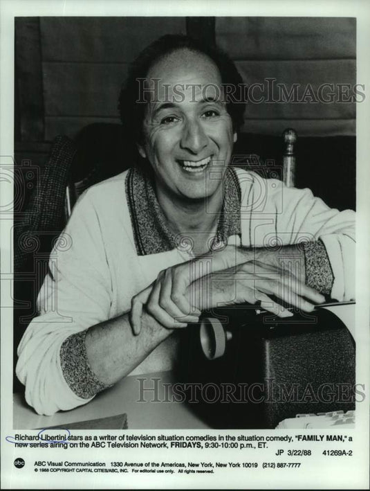1988 Press Photo Richard Libertini, Actor in "Family Man" on ABC Television-Historic Images