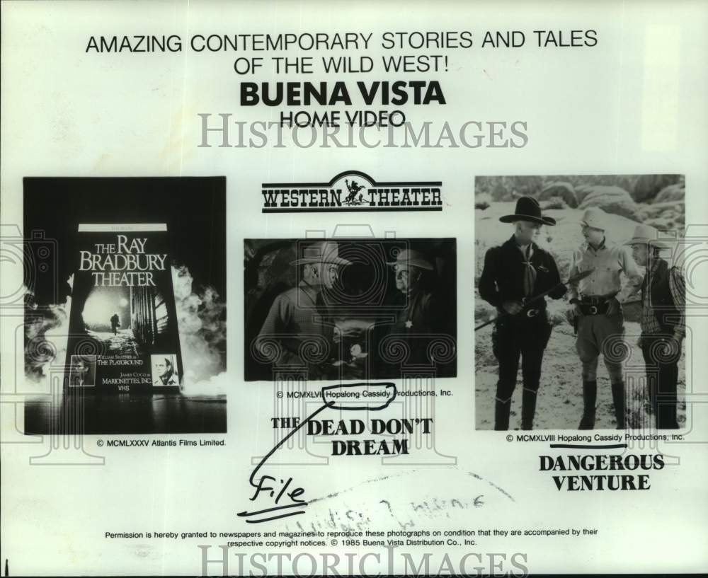 1985 Press Photo Tales of the Wild West! featured on Buena Vista Home Video-Historic Images