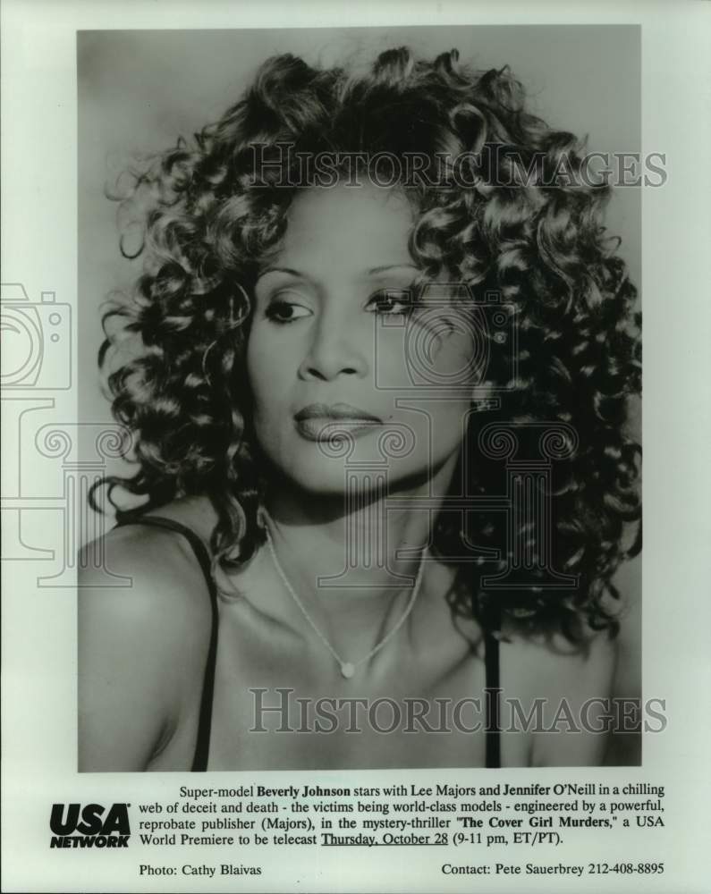 1993 Press Photo Model Beverly Johnson in &quot;The Cover Girl Murders&quot;, USA Network-Historic Images