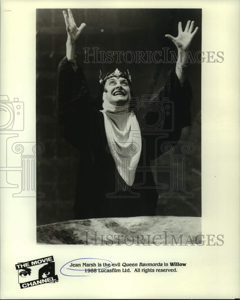 1989 Press Photo Jean Marsh stars in Lucasfilm "Willow." - nop49093-Historic Images