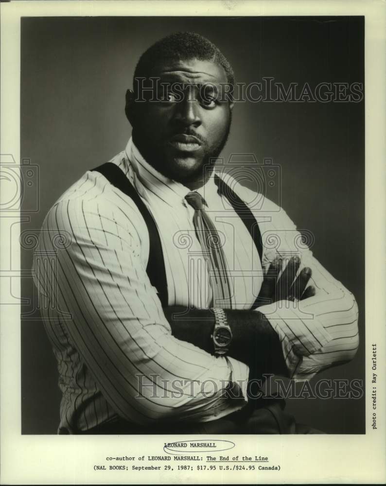 1987 Press Photo Leonard Marshall of Leonard Marshall. The End of the Line-Historic Images