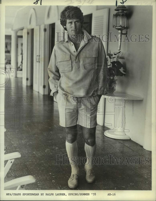 1978 Press Photo Men's fashion sportswear by Ralph Lauren, Spring / Summer '78-Historic Images