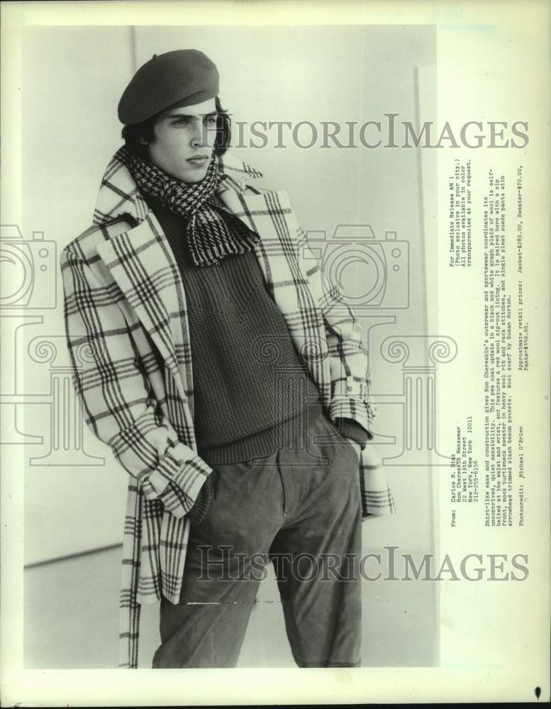 1983 Press Photo Ron Chereskin&#39;s outerwear and sportswear modeled here.-Historic Images