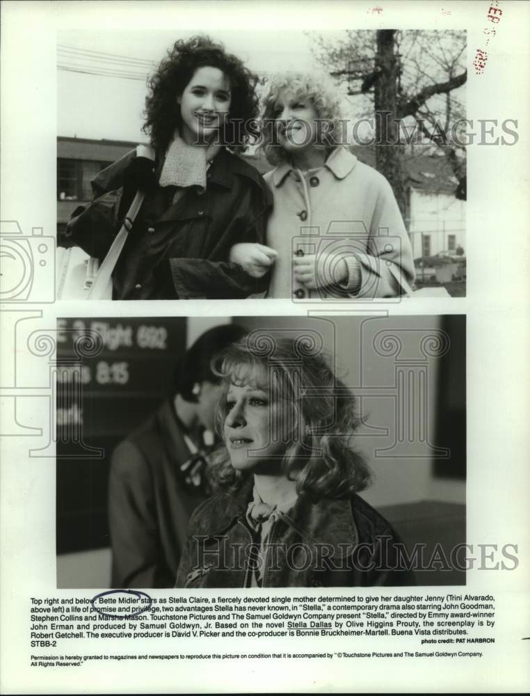 1990 Press Photo Actress Bette Midler, co-stars in &quot;Stella&quot; movie composite-Historic Images