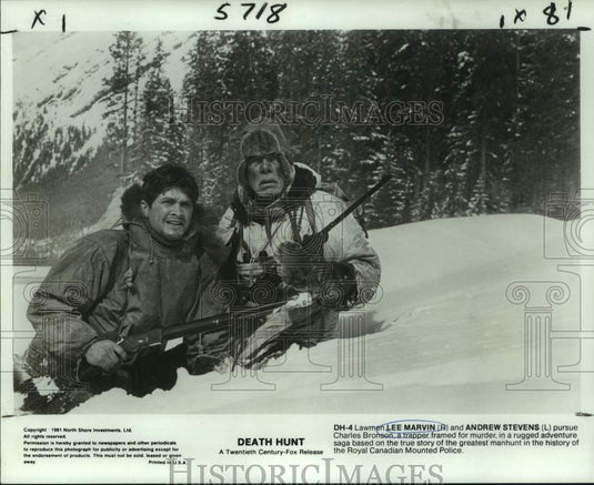 1981 Press Photo Lee Marvin and Andrew Stevens star in "Death Hunt" - nop50114-Historic Images