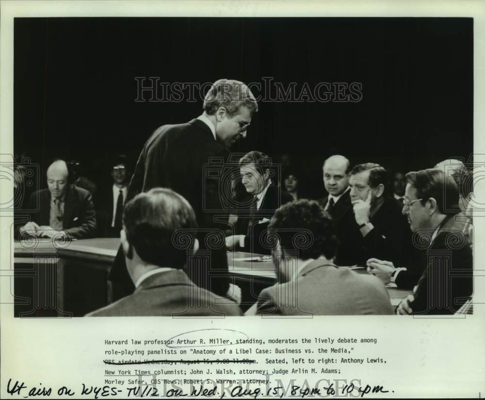 1984 Press Photo Harvard law professor Arthur R. Miller in debate on Television-Historic Images