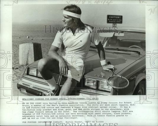1979 Press Photo Jimmy Connors for Robert Bruce men's tennis fashion.-Historic Images