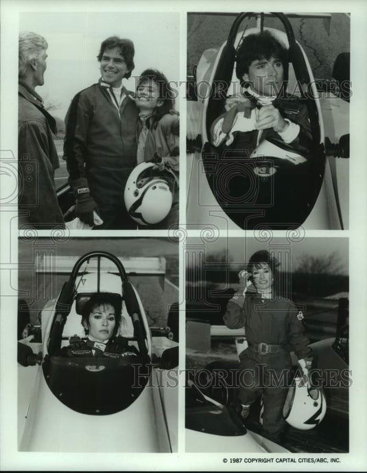 1987 Press Photo Actors Larkin Malloy, Susan Lucci in "All My Children" scenes-Historic Images