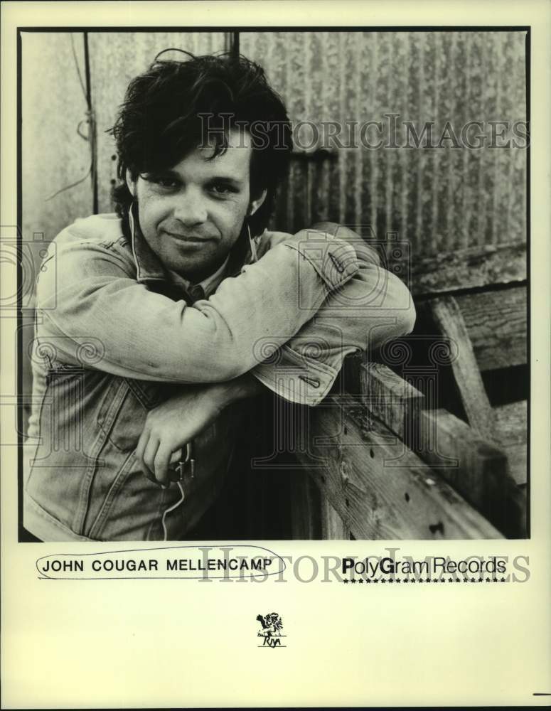 1985 Press Photo John Cougar Mellencamp, Musician - nop50463-Historic Images