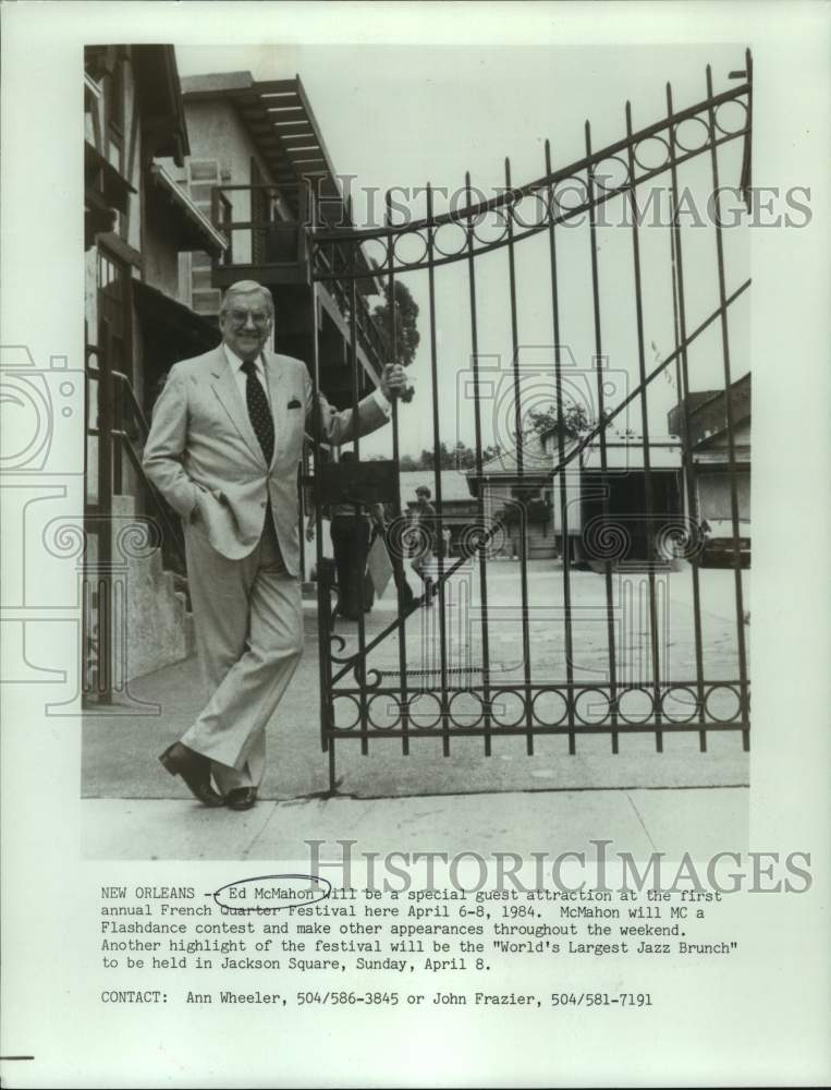 1984 Press Photo Ed McMahon as special guest at annual French Quarter Festival-Historic Images