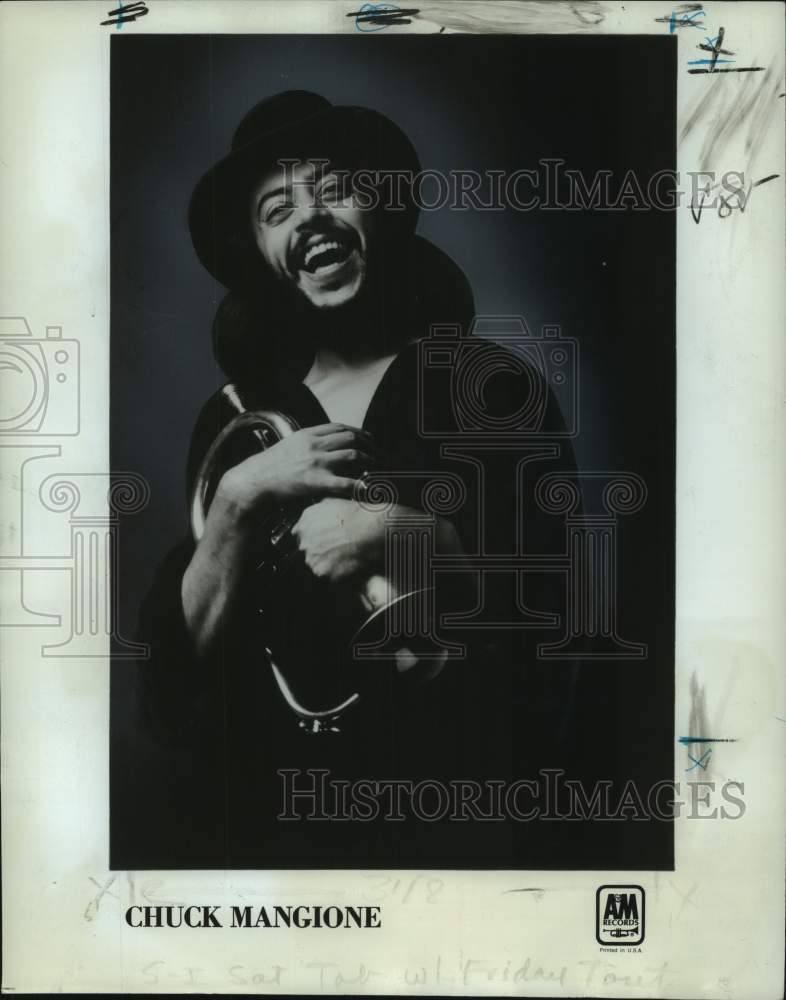 1977 Chuck Mangione, jazz flugelhorn player, trumpeter and composer. - Historic Images