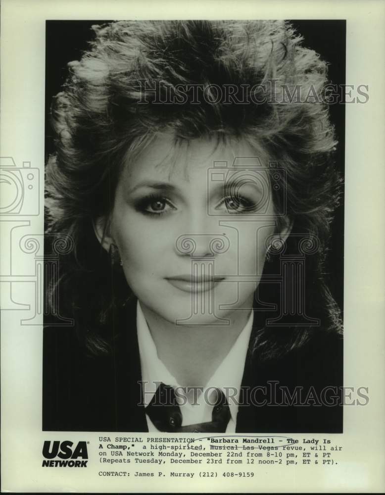 1987 Press Photo Barbara Mandrell - The Lady is a Champ, on USA Network.-Historic Images