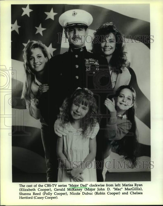1989 Press Photo Cast if "Major Dad," on CBS-TV - nop50924-Historic Images