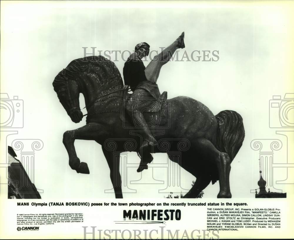 1988 Press Photo Actress Tanja Boskovic in &quot;Manifesto&quot; movie - nop51656-Historic Images