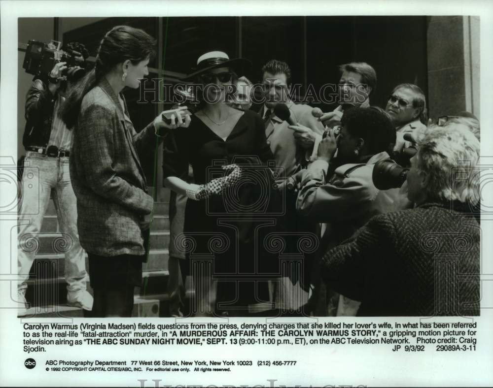 1992 Press Photo Virginia Madsen in A Murderous Affair: The Carolyn Warmus Story-Historic Images