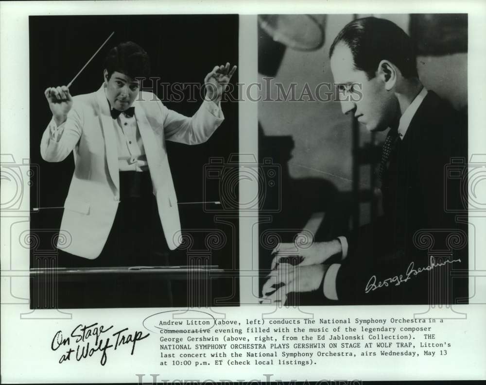 1987 Press Photo Andrew Litton conducts George Gershwin music at Wolf Trap-Historic Images