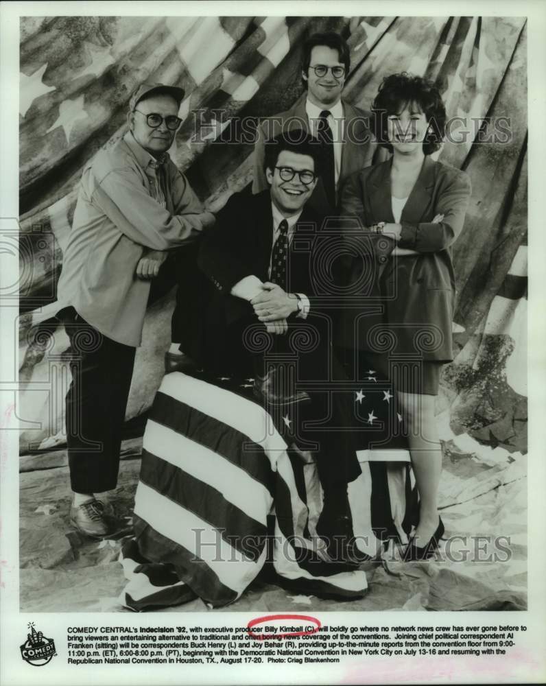 1992 Press Photo Comedy Central's producer Billy Kimball and correspondents-Historic Images