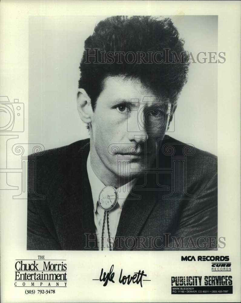 1986 Press Photo Lyle Lovett, country music singer and musician. - nop52250-Historic Images