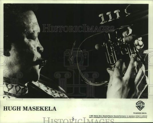 1987 Press Photo Hugh Masekela, Musician - nop52643-Historic Images