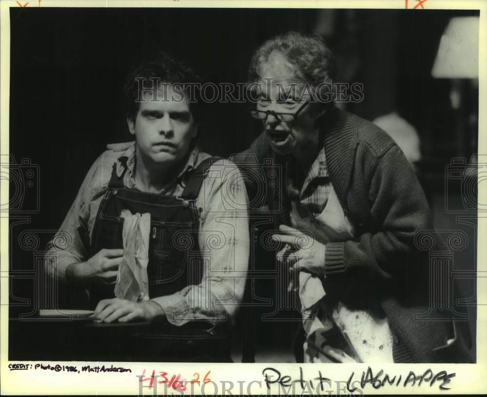 1986 Press Photo Ron Williams, Shirley Cohen in &quot;The Foreigner&quot; Le Petit Theatre-Historic Images