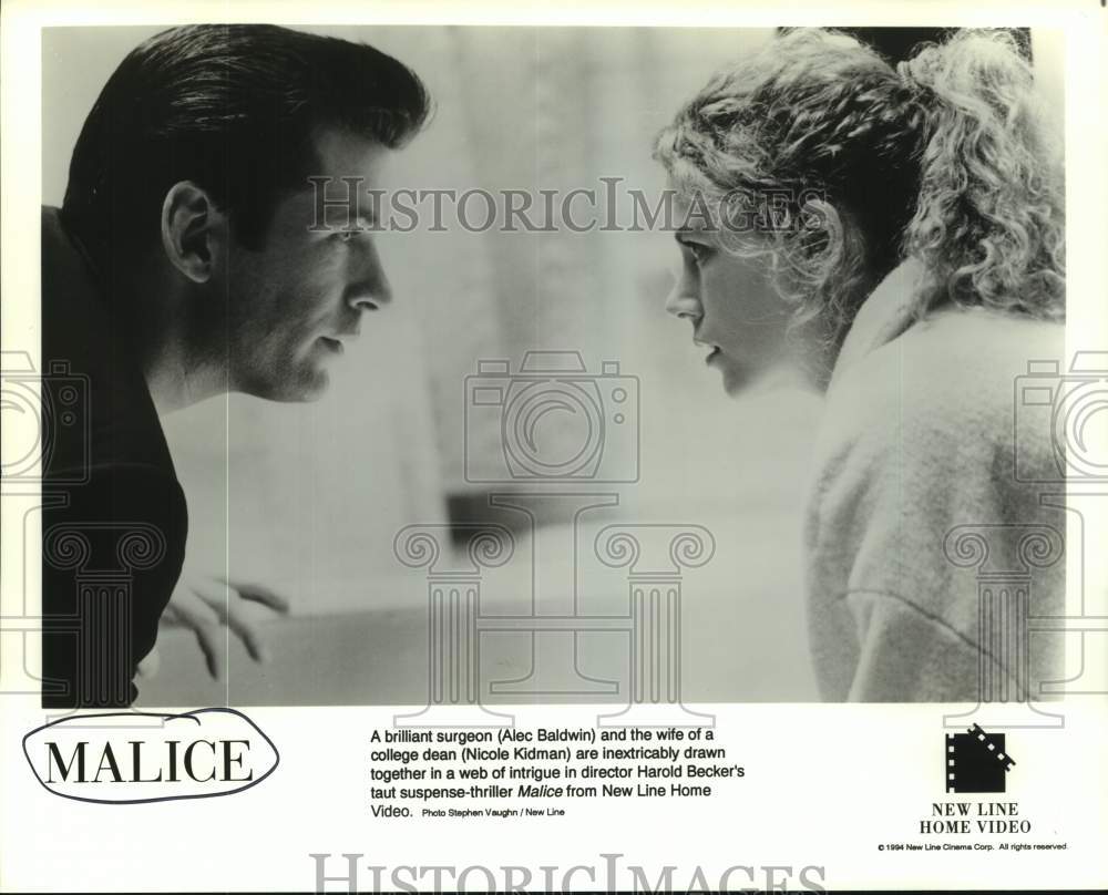 1994 Alec Baldwin and Nicole Kidman star in "Malice." - Historic Images