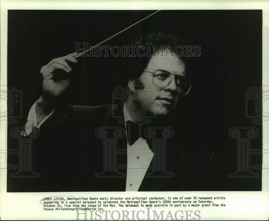 1983 Press Photo Conductor James Levin, Metropolitan Opera's 100th Anniversary-Historic Images