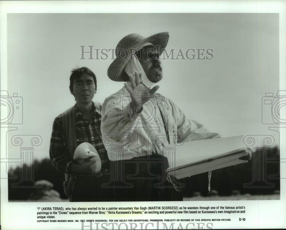 1990 Press Photo Akira Terao and Martin Scorsese in &quot;Akira Kurosawa&#39;s Dreams&quot;-Historic Images