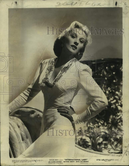 1948 Press Photo Actress Ilona Massey in "International Lady" movie - Historic Images