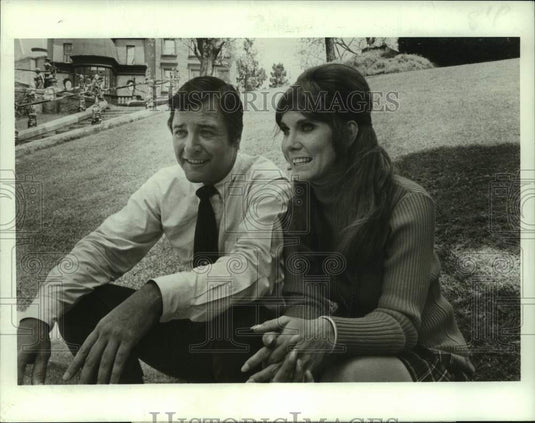 1970 Press Photo Richard Long and Bridget Hanley in "Nanny and the Professor" - Historic Images