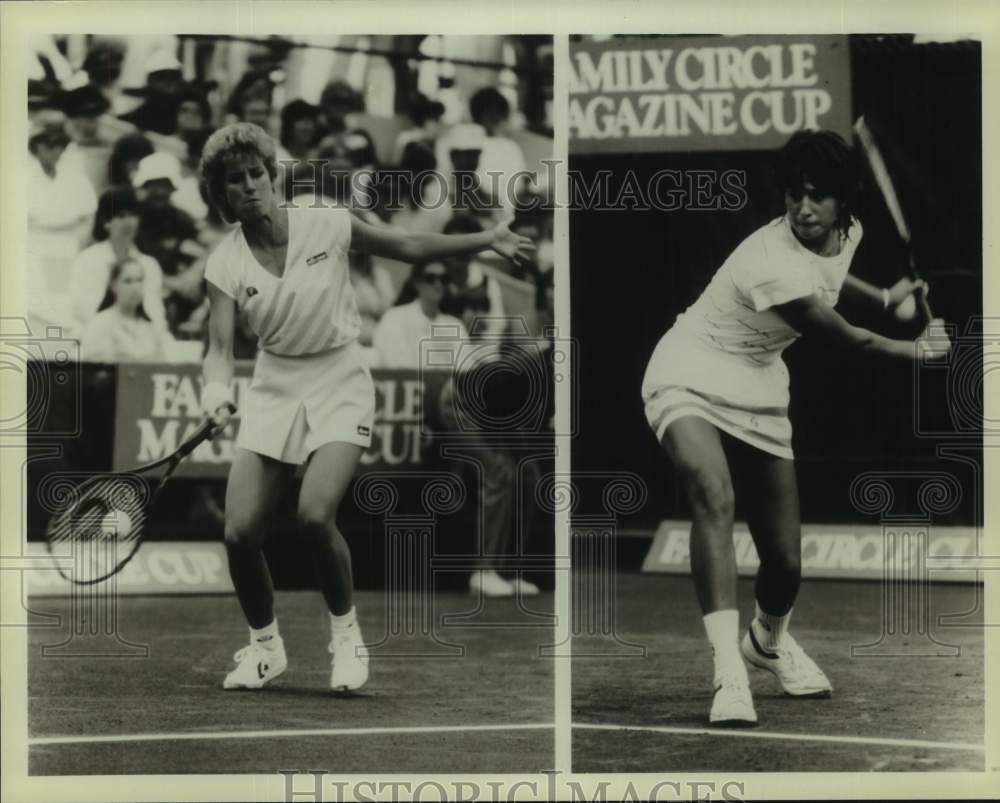 1986 Press Photo Tennis - Christ Evert Lloyd competes against Gabriela Sabatini-Historic Images