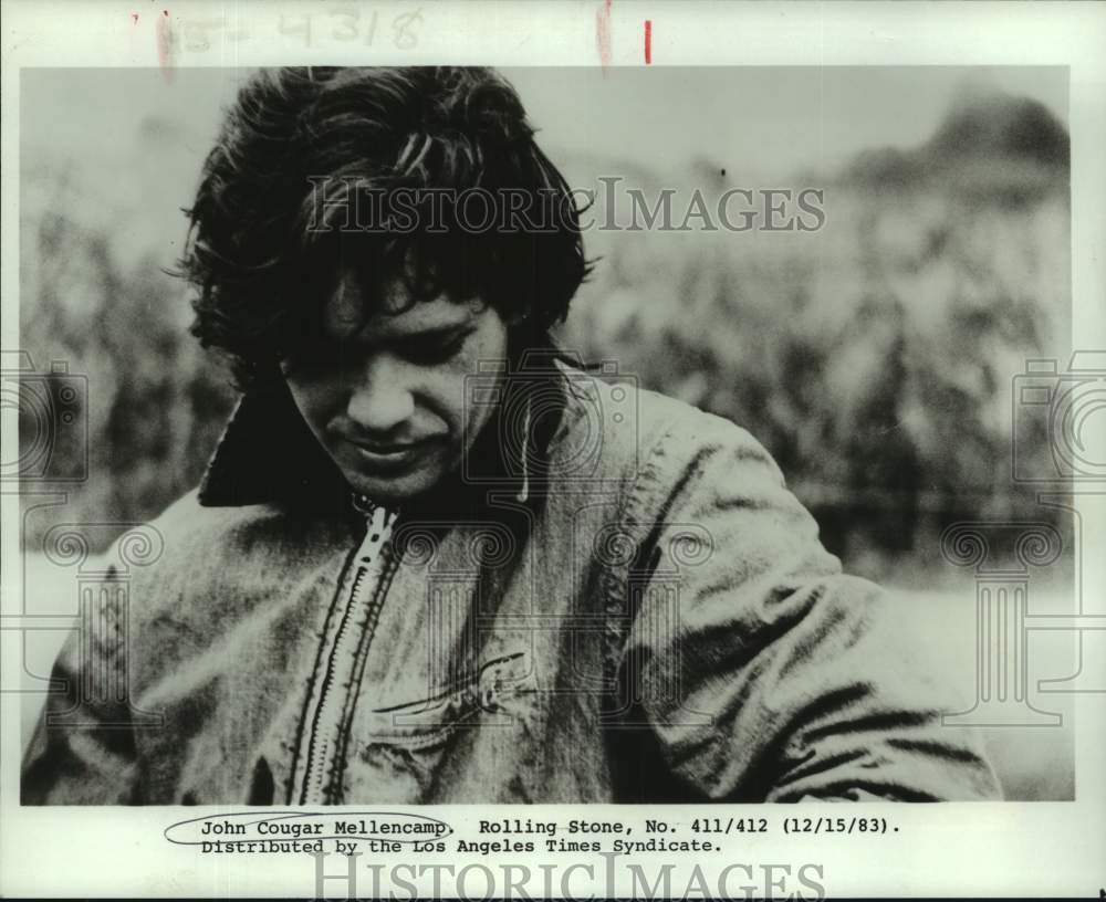 1983 Press Photo Musician John Cougar Mellencamp - nop54379-Historic Images