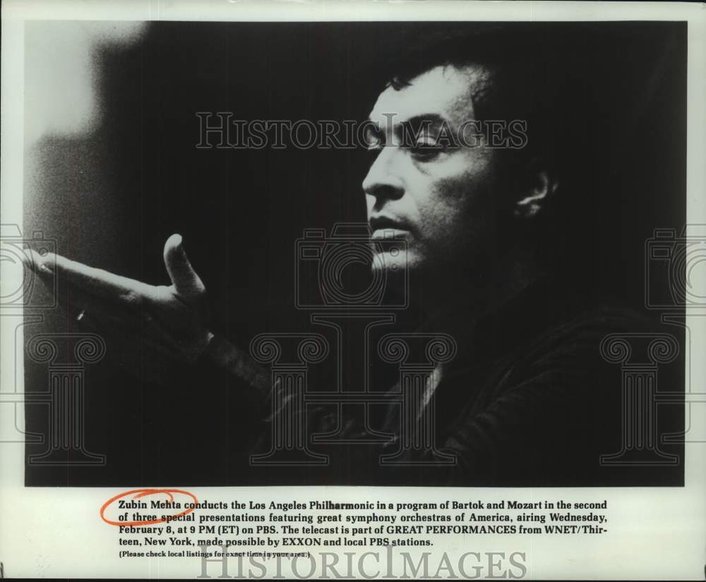 1980 Press Photo Zubin Mehta conducting the Los Angeles Philharmonic - nop54388-Historic Images