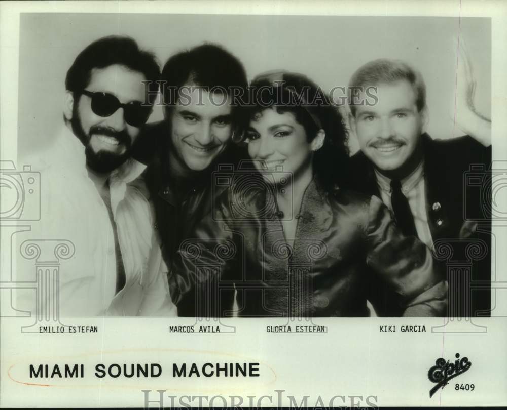 1984 Press Photo Members of the &quot;Miami Sound Machine.&quot; - nop54488-Historic Images