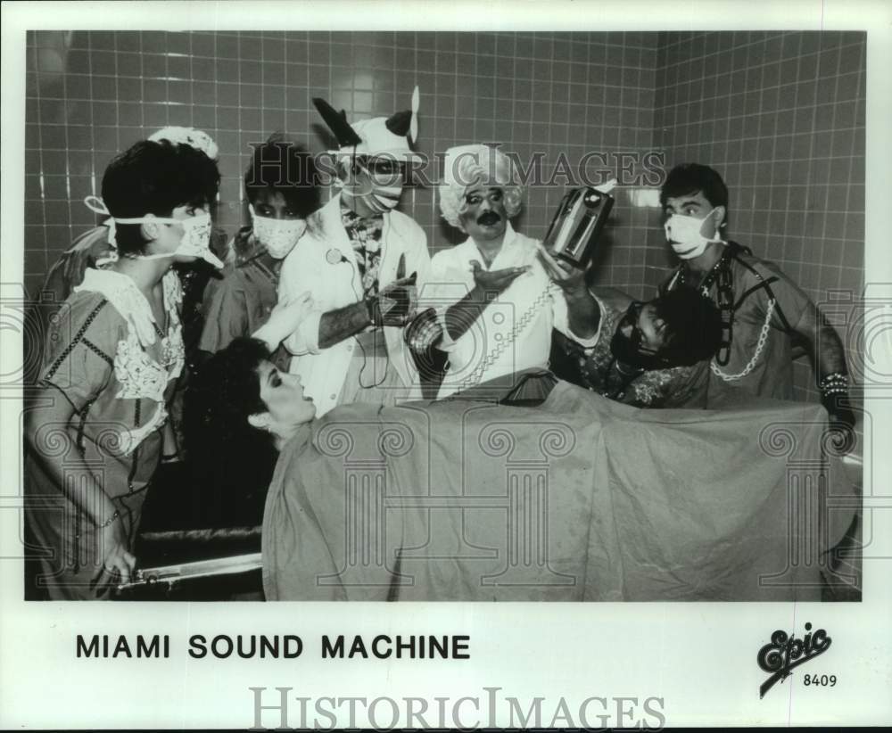 1984 Press Photo Comic sketch by the &quot;Miami Sound Machine.&quot; - nop54489-Historic Images