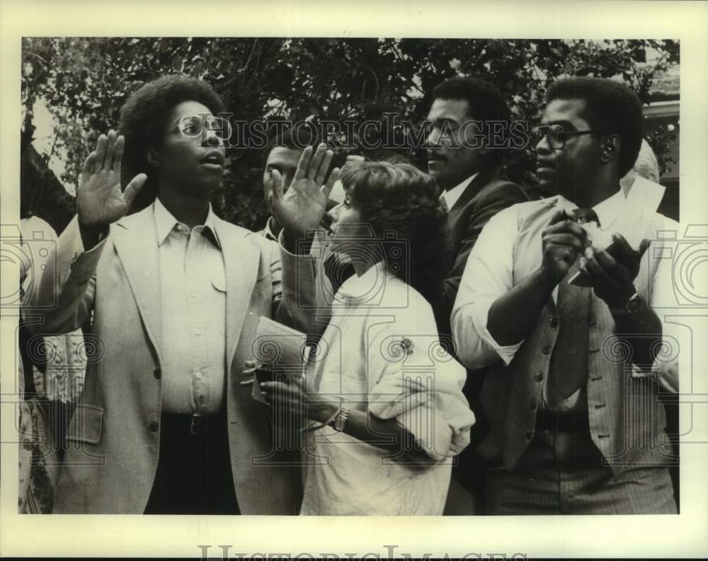 1985 Press Photo Calvin Levels in &quot;The Atlanta Child Murders&quot; airing on CBS-Historic Images