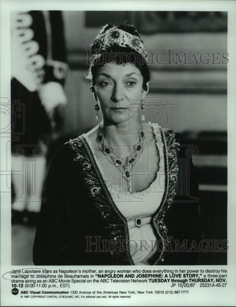 1987 Press Photo Jane Lapotaire in Napoleon and Josephine: A Love Story, on ABC.-Historic Images