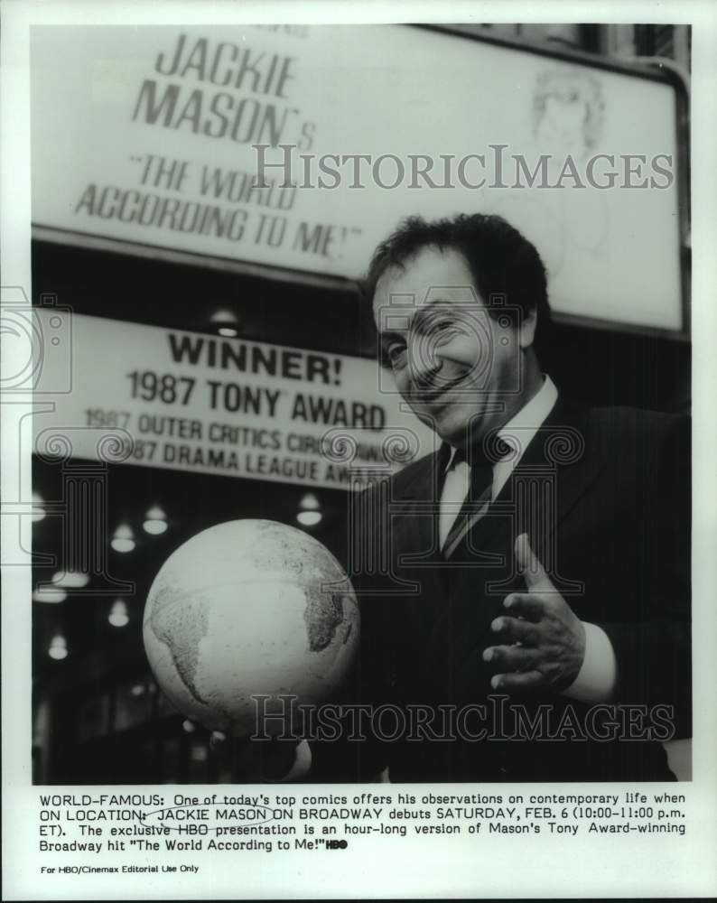 1988 Press Photo Comedian Jackie Mason on Broadway - nop56076-Historic Images