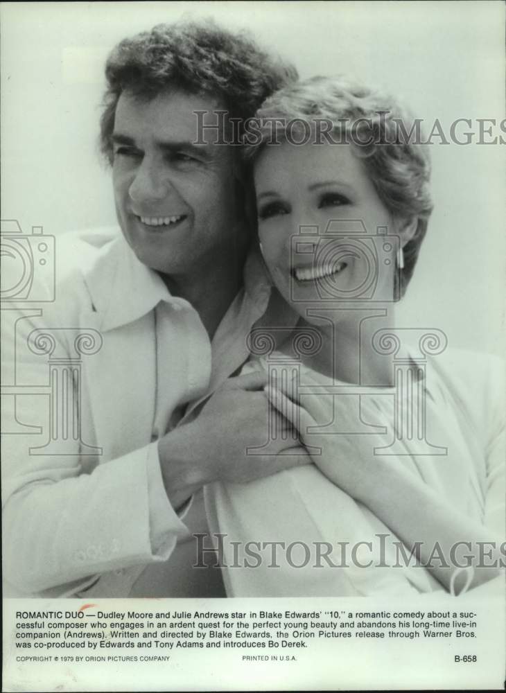 1979 Press Photo Dudley Moore and Julie Andrews star in Orion Pictures' "10."-Historic Images
