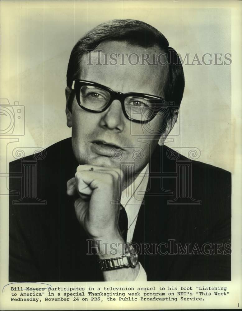 1971 Bill Moyers in &quot;This Week&quot; Thanksgiving program on NET - Historic Images