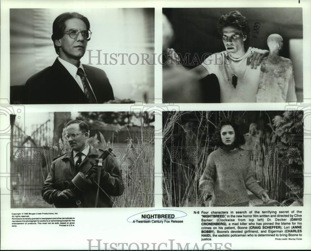 1990 Press Photo Actress Anne Bobby &amp; cast in scenes from &quot;Nightbreed&quot;-Historic Images