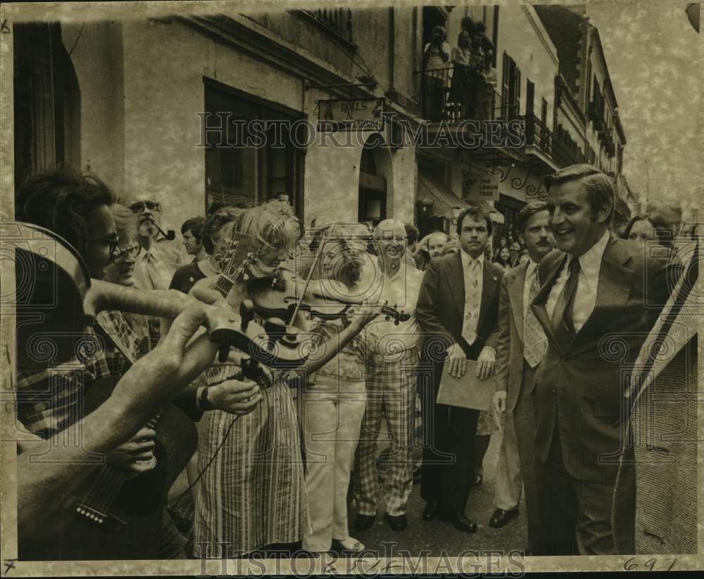 1978 Vice President Walter F. Mondale on Royal Street with Musicians - Historic Images