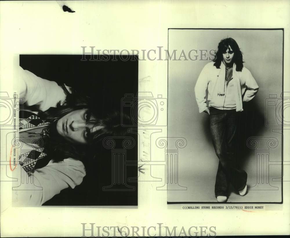 1979 Press Photo Singer Eddie Money in composite for Rolling Stone Records-Historic Images