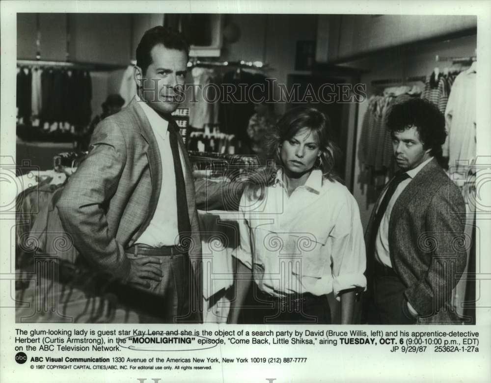 1987 Press Photo Actors in scene from &quot;Moonlighting&quot; episode - nop57544-Historic Images
