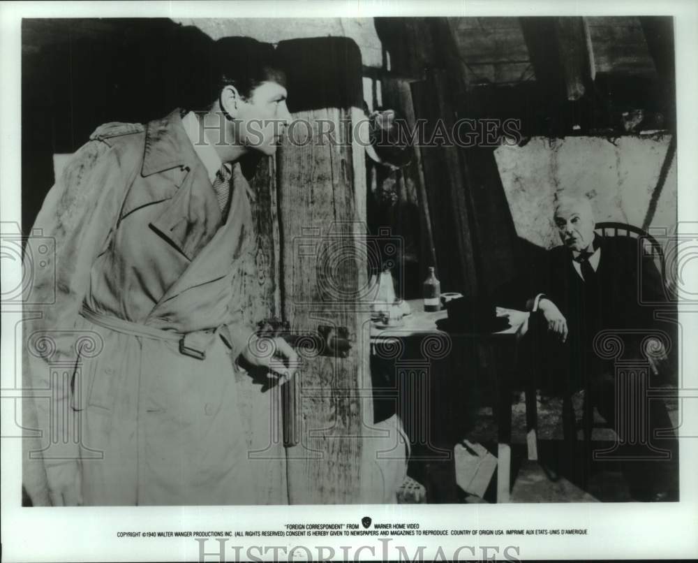 1940 Press Photo Joel McCrea in Warner Home Video "Foreign Correspondent"- Historic Images